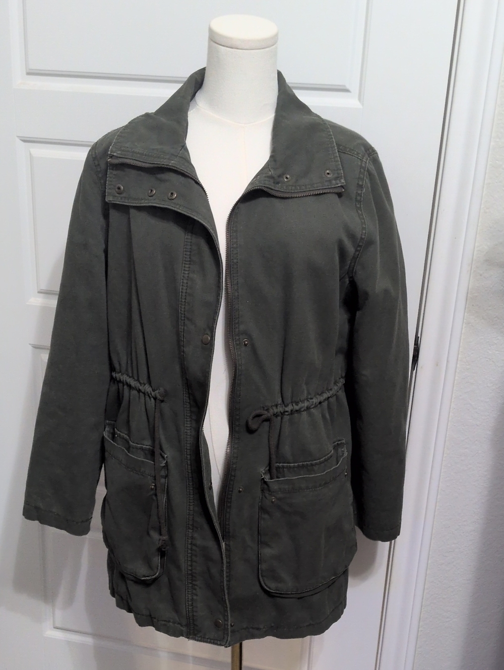 Women's Olive Green Utility Anorak Field Jacket